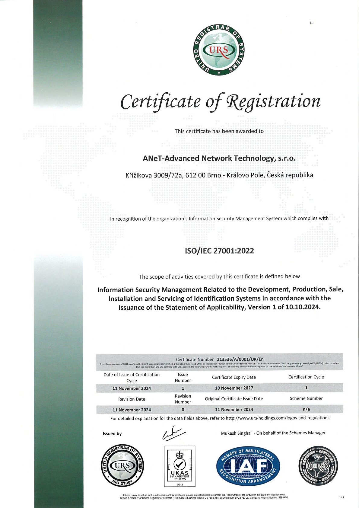 ANeT-cert ISO 27001 ENG